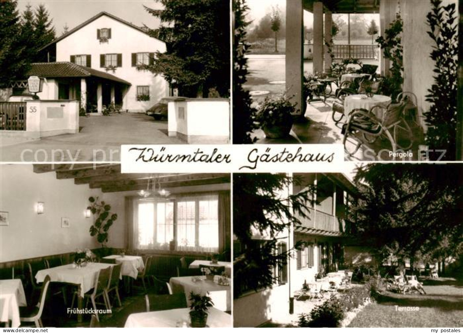 73852782 Graefelfing Wuermtaler Gaestehaus Pergola Fruehstuecksraum Terrasse Gra - Graefelfing