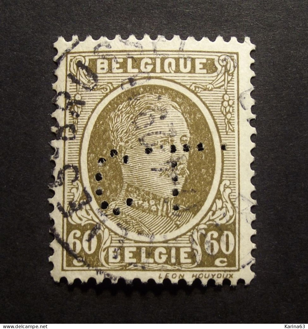 België - Belgique - Perfin Perforé -   C.L. - Crédit Lyonnais Bruxelles/Brussel  -  COB 199 - Cancelled - 1909-34