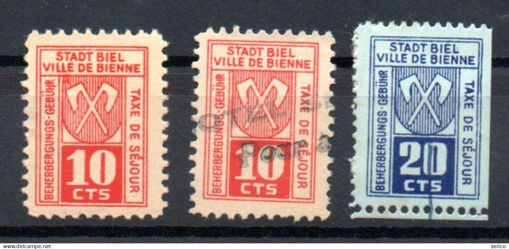 SUISSE BIENNE BIEL Fiscal Taxe De Séjour Kurtaxe Fiscaux - Revenue Stamps