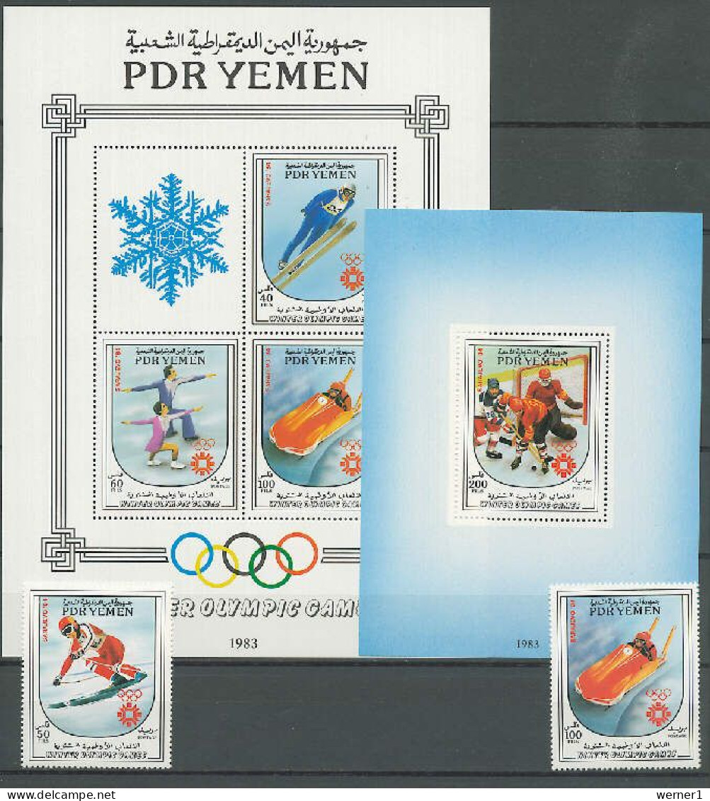 Yemen PDR 1983 Olympic Games Sarajevo Set Of 2 + 2 S/s MNH - Winter 1984: Sarajevo