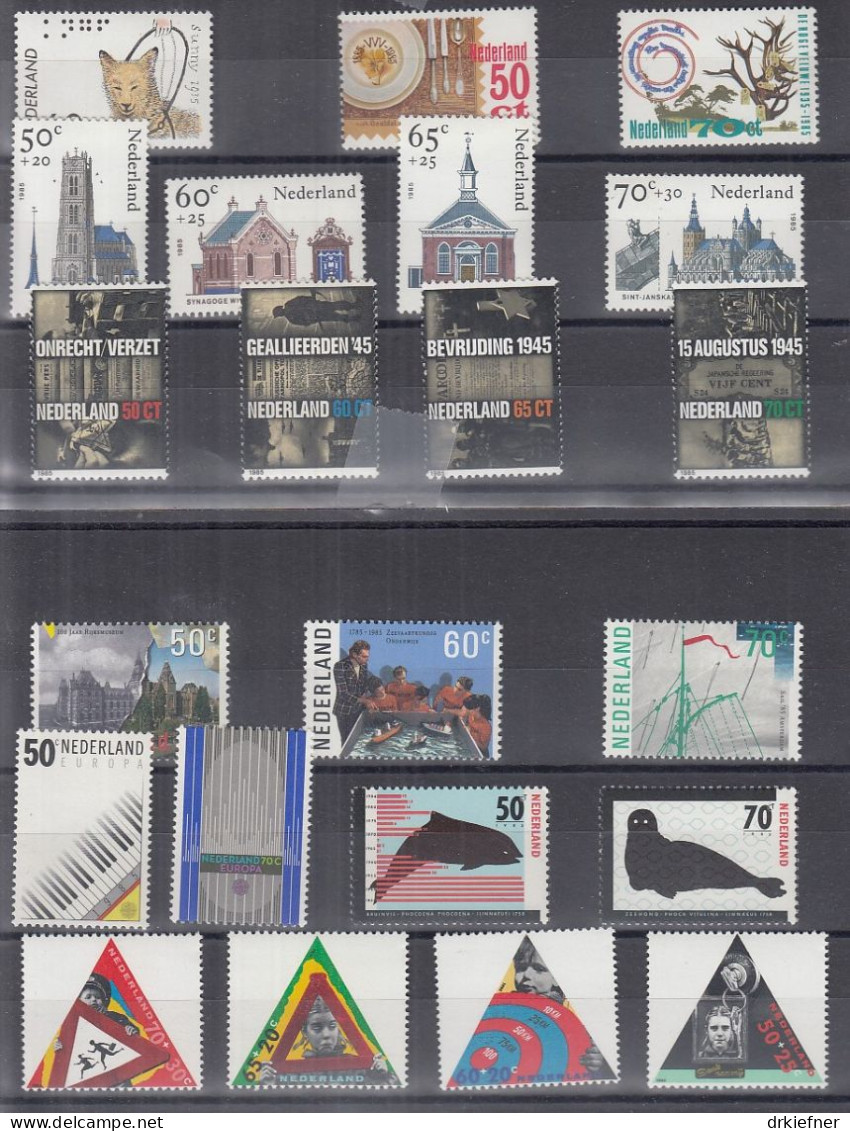 NIEDERLANDE Jahrgang 1985, Postfrisch **, 1263-1284, Ohne Block 28 - Années Complètes