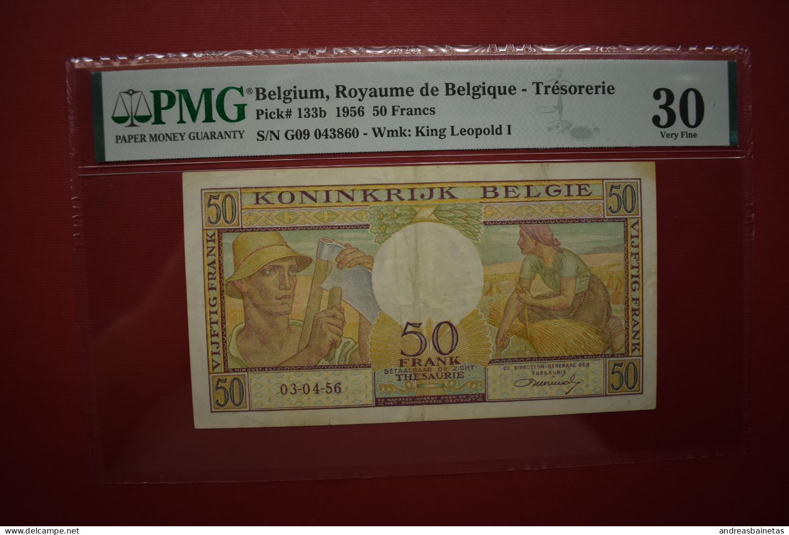 Banknotes  Belgium 50 Francs 1956 VF PMG 30 - Autres & Non Classés