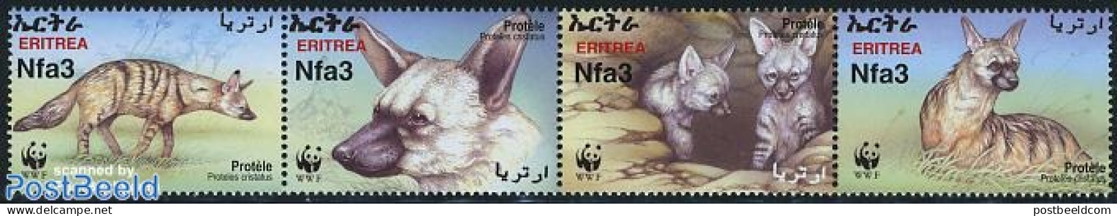 Eritrea 2001 WWF, Protelkes Cristatus 4v [:::] Or [+], Mint NH, Nature - Animals (others & Mixed) - World Wildlife Fun.. - Eritrea