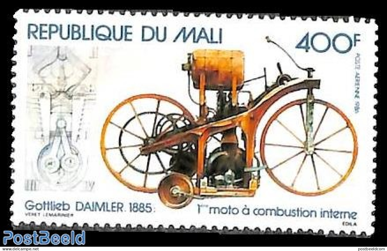Mali 1986 Daimler Motor 1v, Mint NH, Transport - Motorcycles - Motorräder