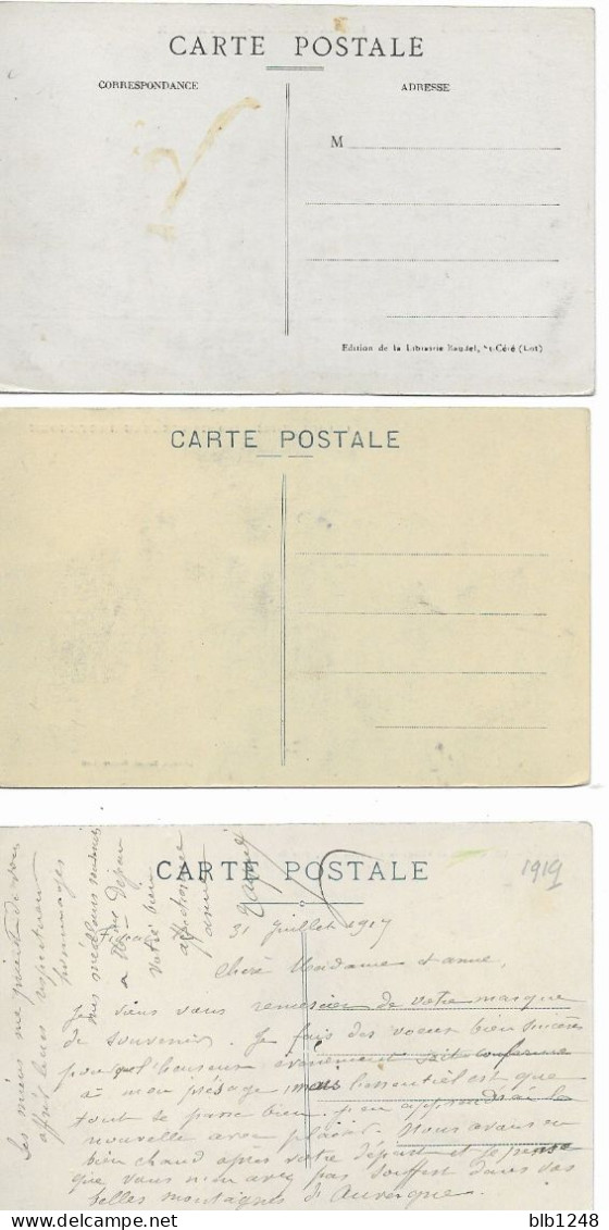 46 Lot  Lot De 3 CPA Chateau De Castelnau Pres Bretenoux Vue Prise De La Tour Ronde - Bretenoux