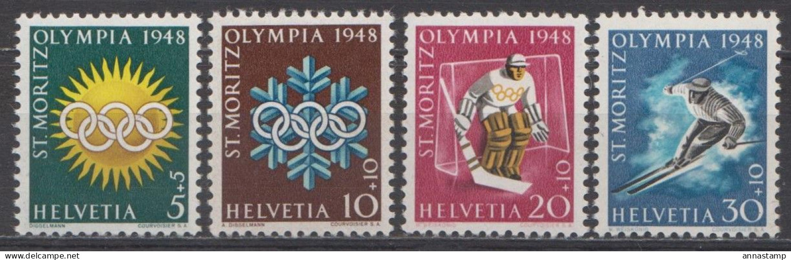 Switzerland MNH Set - Winter 1948: St. Moritz