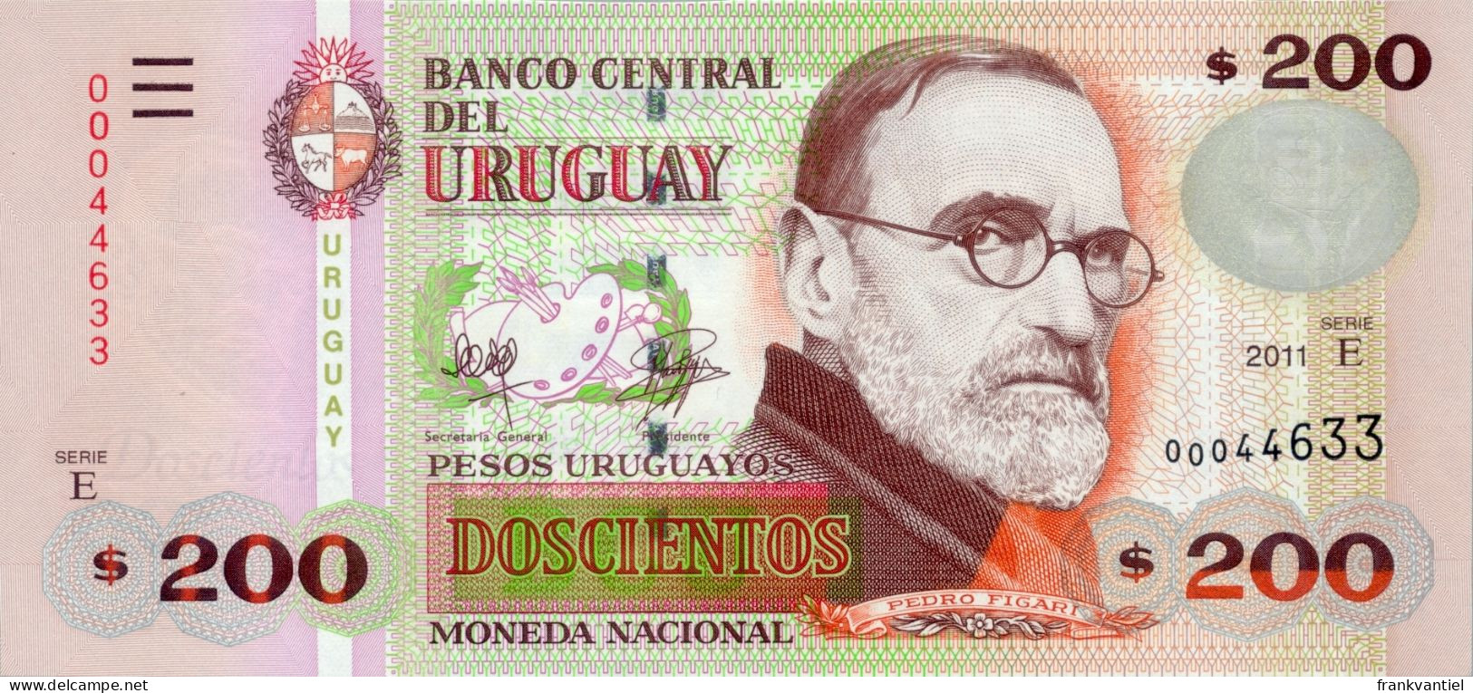 Uruguay P-89c 200 Pesos Uruguayos 2011 UNC - Uruguay