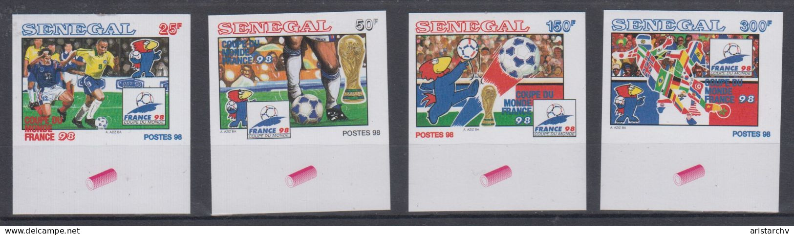 SENEGAL 1998 FOOTBALL WORLD CUP IMPERFORATED STAMPS - 1998 – France