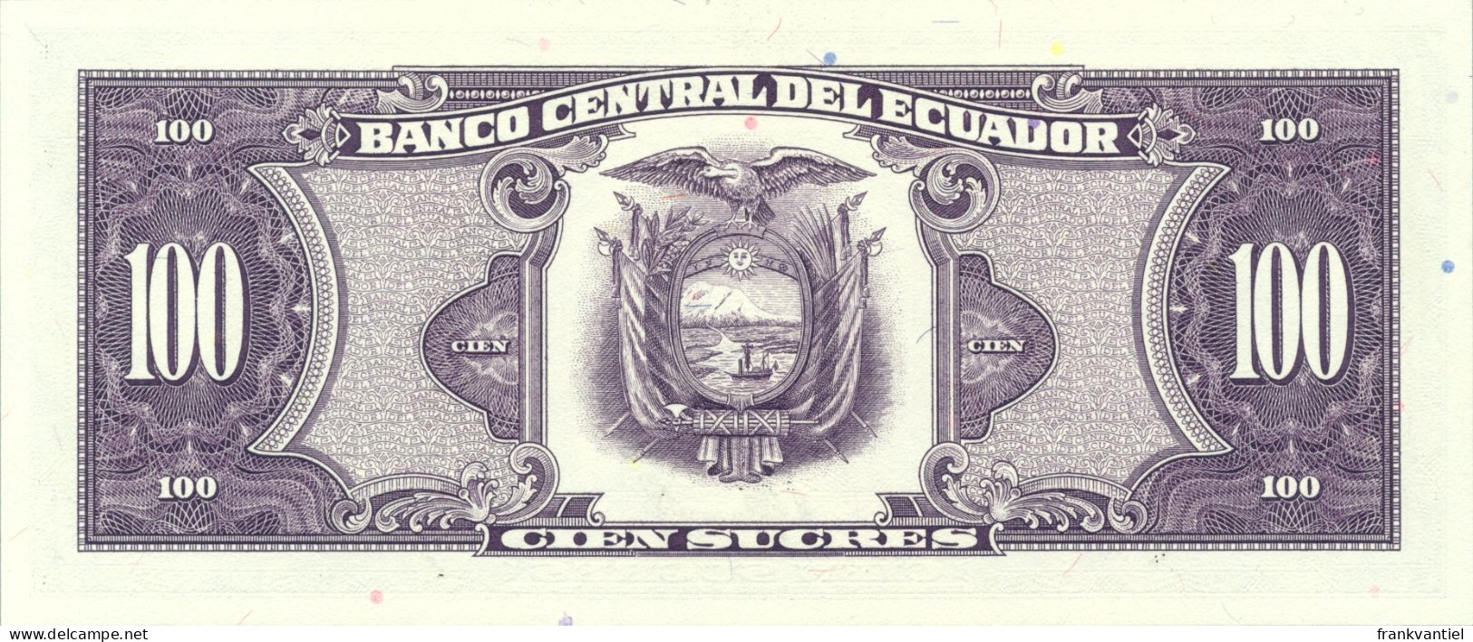 Ecuador P-123 100 Sucres 1990 UNC - Equateur