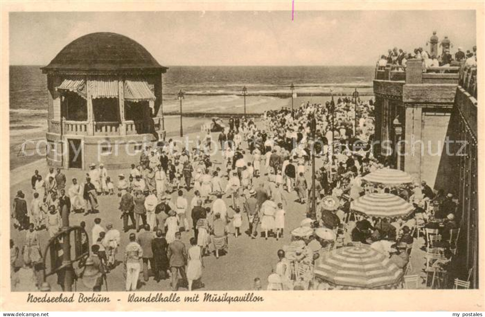 73822754 Borkum Nordseeheilbad Wandelhalle Mit Musikpavillon  - Borkum