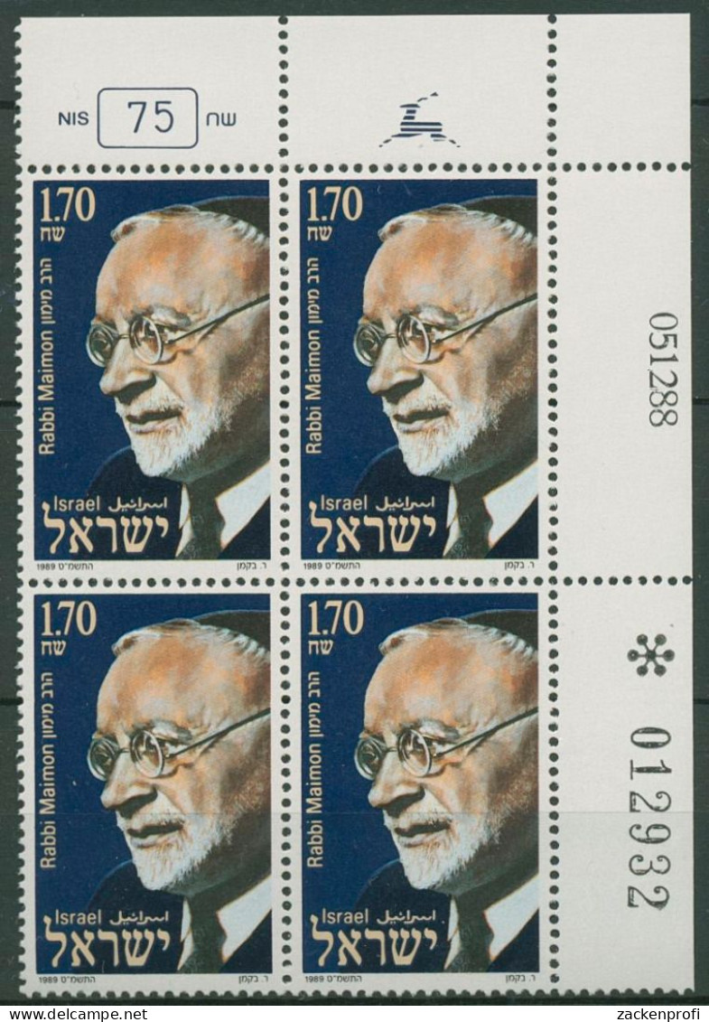 Israel 1989 Rabbi Judah Leib Maimon 1120 Plattenblock Postfrisch (C61854) - Ungebraucht (ohne Tabs)