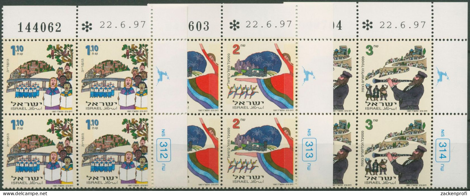 Israel 1997 Musik Und Tanz 1435/37 Plattenblock Postfrisch (C61983) - Neufs (sans Tabs)