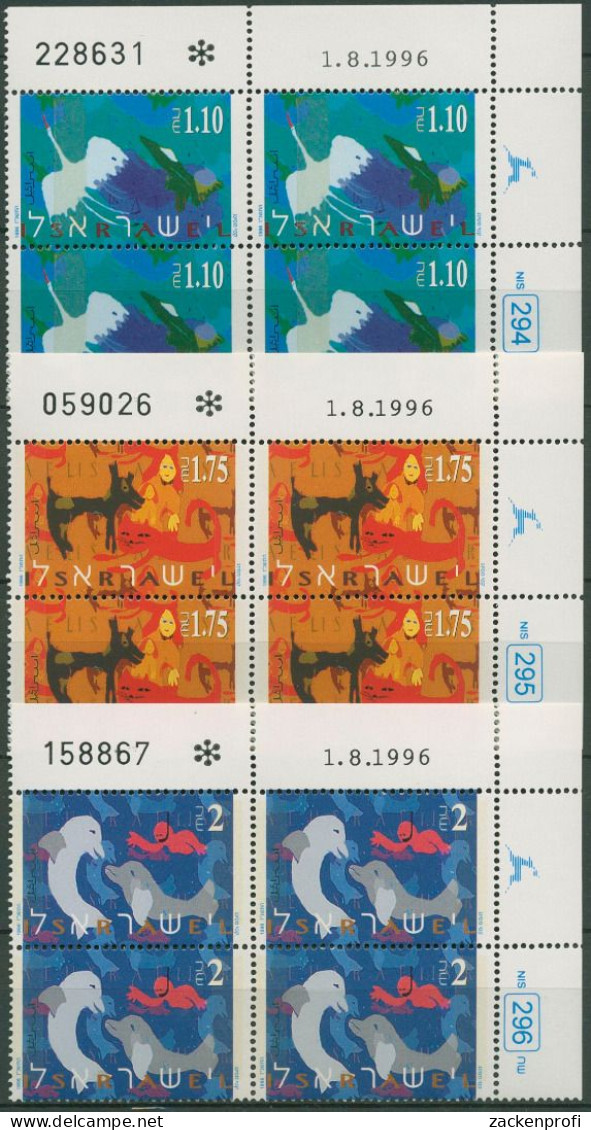 Israel 1996 Koexistenz V. Mensch & Tier 1411/13 Plattenblock Postfrisch (C61972) - Ungebraucht (ohne Tabs)