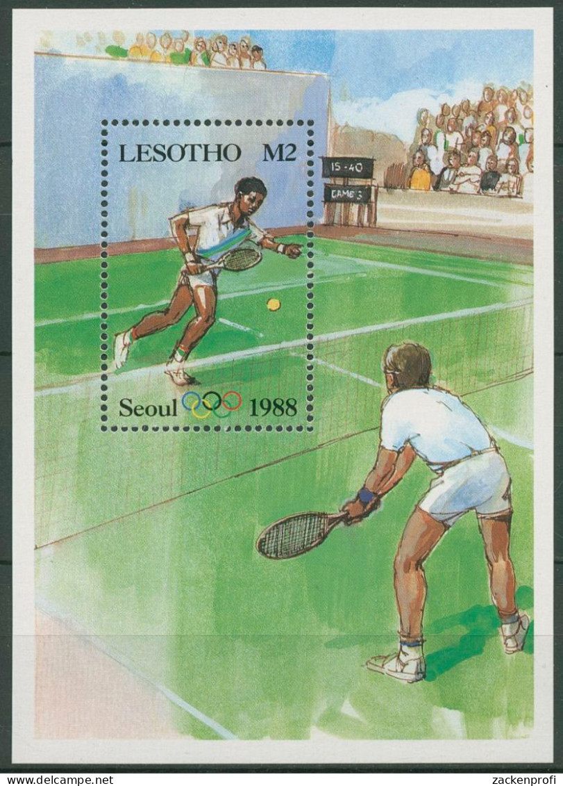 Lesotho 1987 Olympische Spiele '88 Seoul Tennis Block 39 Postfrisch (C62523) - Lesotho (1966-...)