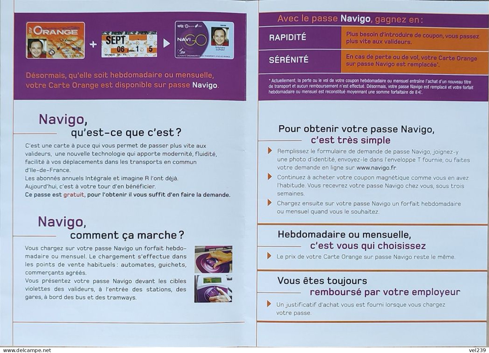 France. Formulaire Demande Echange Carte Orange Pour Navigo + Envelope - Unclassified