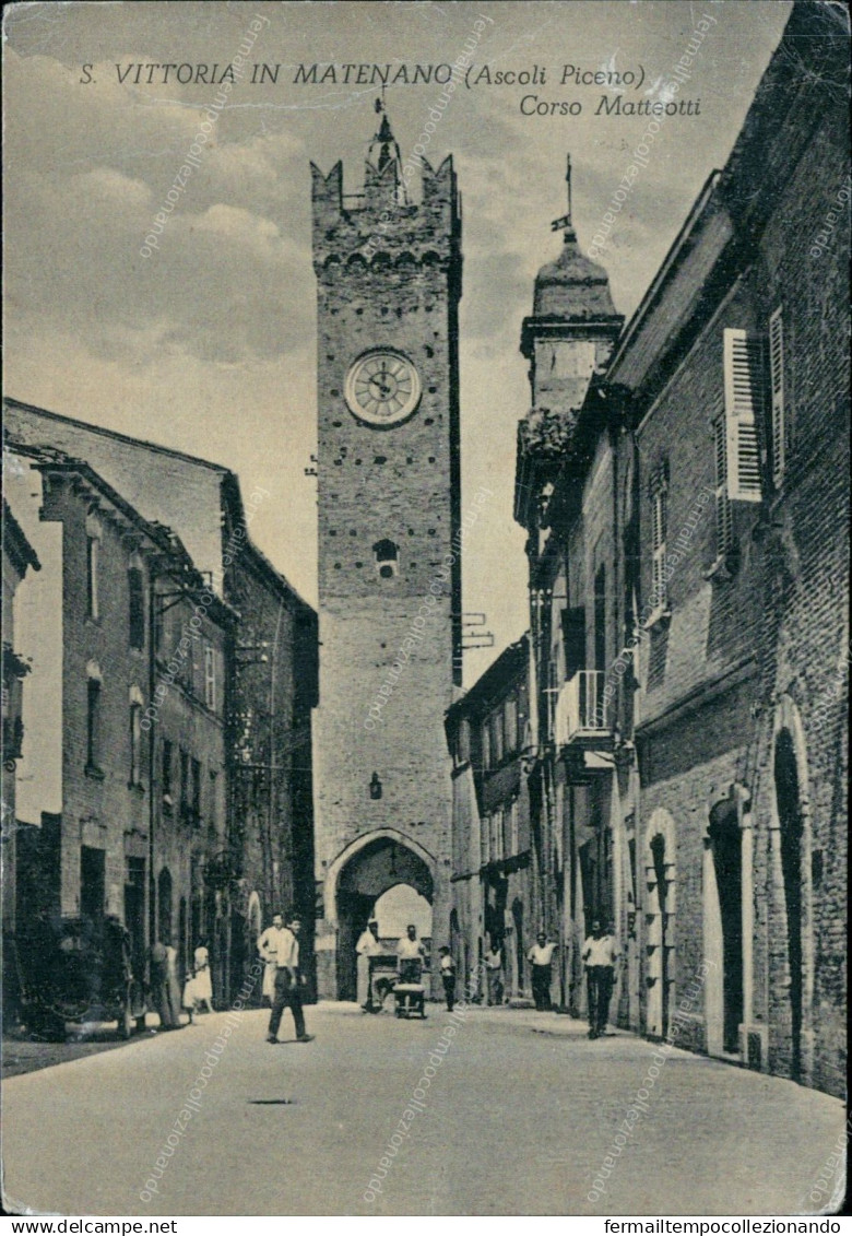 G748 Cartolina S.vittoria In Matenano Corso Matteotti Provincia Di Ascoli Piceno - Ascoli Piceno