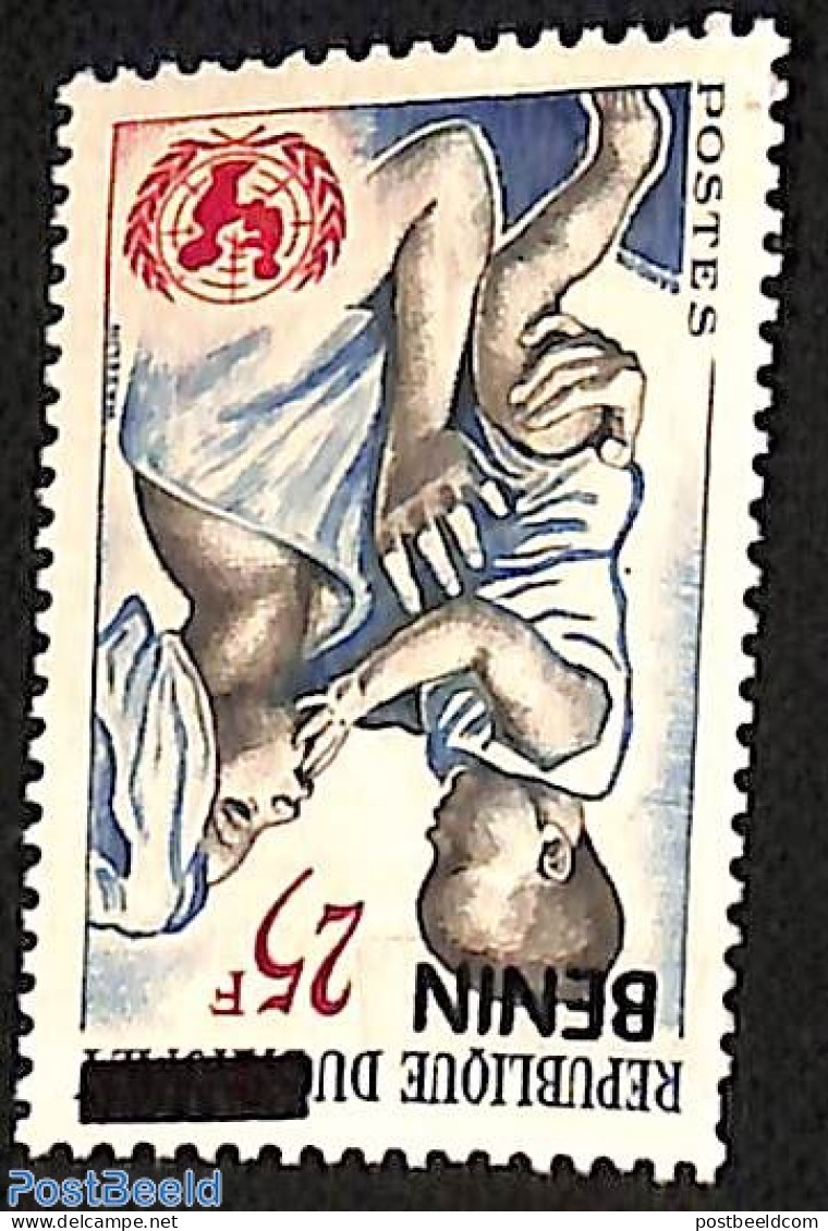 Benin 2007 Unicef, Child, Overprint, Mint NH, History - Various - Unicef - Errors, Misprints, Plate Flaws - Neufs
