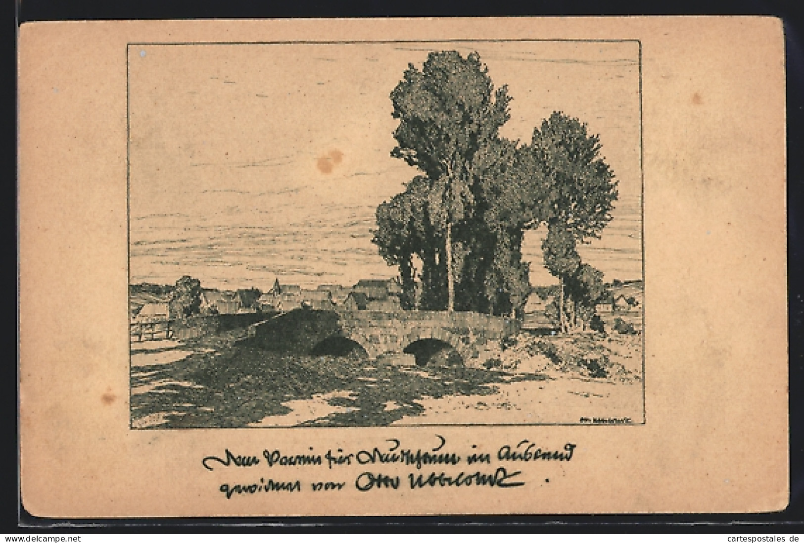 Künstler-AK Otto Ubbelohde: Hessisches Dorf  - Ubbelohde, Otto