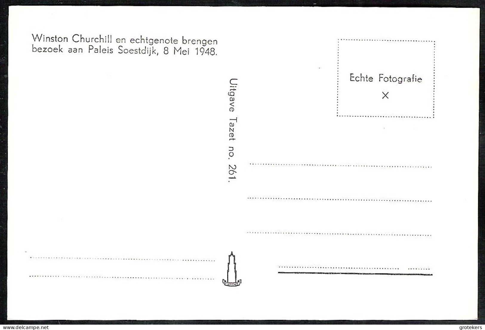 SOESTDIJK Winston Churchill En Echtgenote Op Bezoek 8 Mei 1948 - Soestdijk