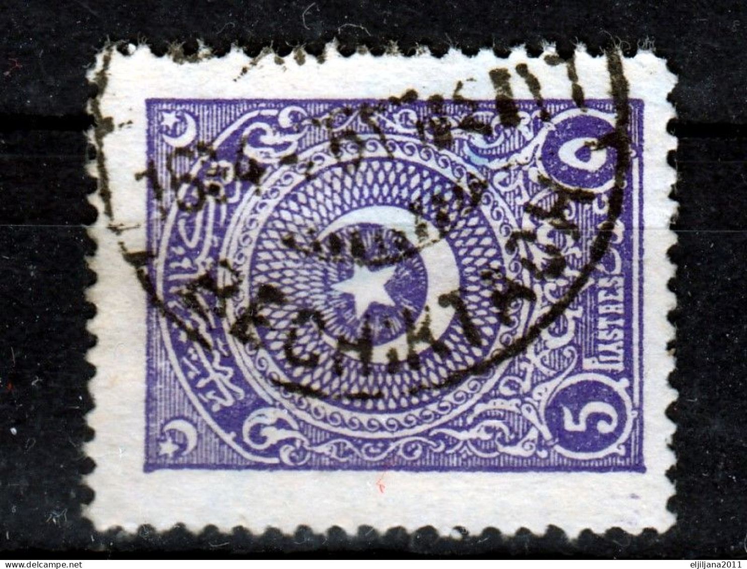 Turkey / Türkei 1923 - 1924 ⁕ Star & Crescent 5 Pia. Mi.815, 832, 841 ⁕ 37v used - different perf. ( 13 ¼, 10¾, 12 )