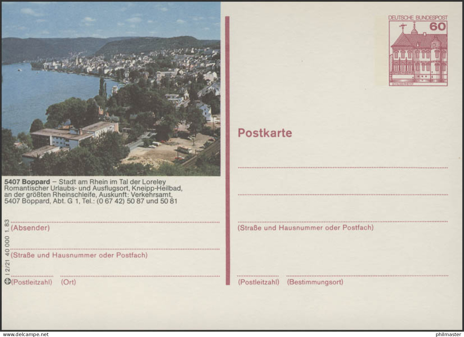 P138-l2/021 - 5407 Boppart, Ortsansicht ** - Illustrated Postcards - Mint