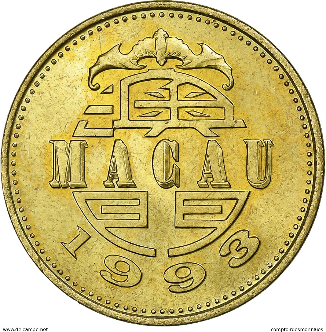 Macao, 50 Avos, 1993, British Royal Mint, Laiton, SUP, KM:72 - Macau
