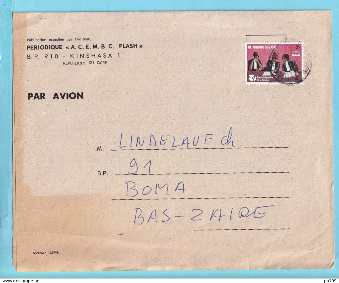 ZAIRE Imprimé Périodique Par Avion 1975 - Tarif Intérieur  - Lettres & Documents