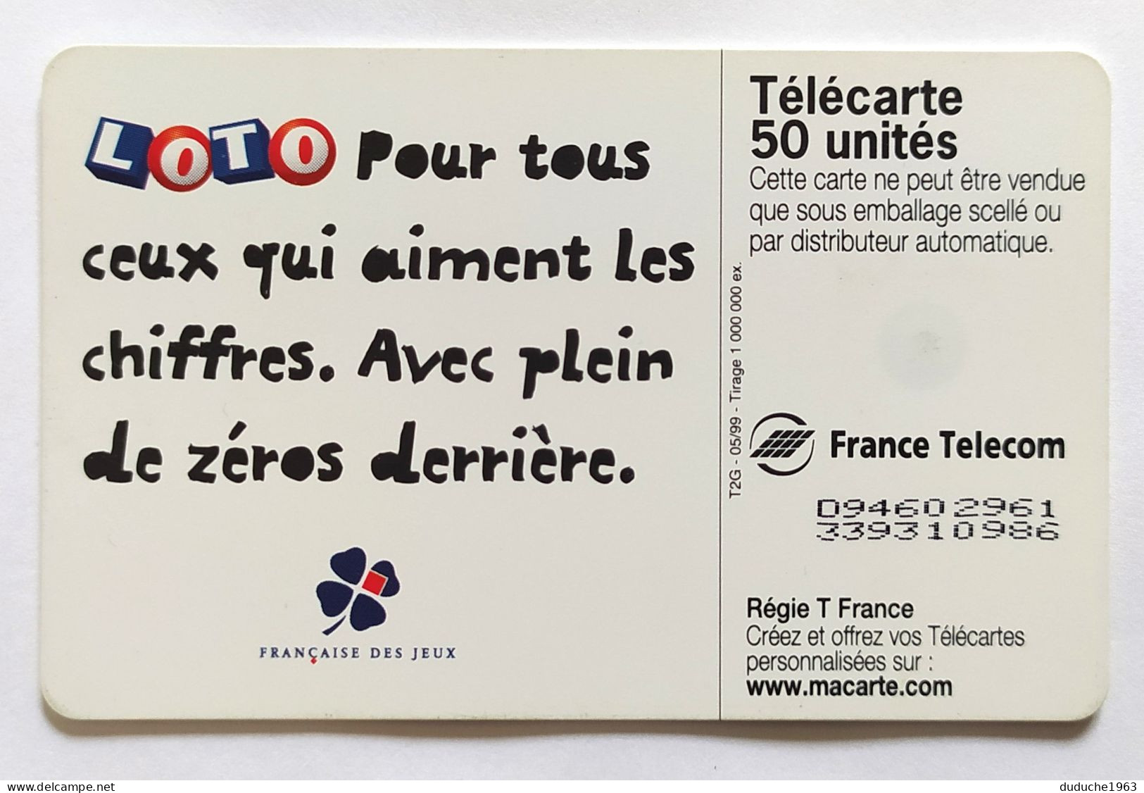 Télécarte France - Française Des Jeux - Loto - Ohne Zuordnung