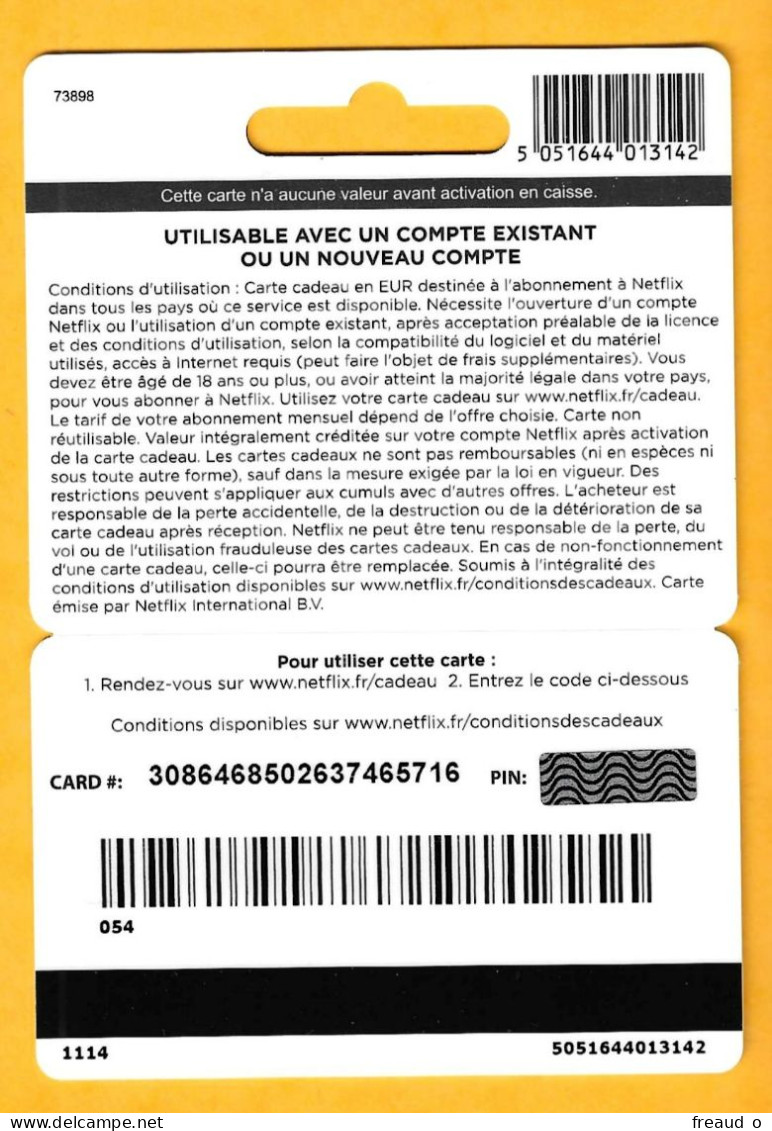 Carte Cadeau NETFLIX 50€ - 1114 - - Gift Cards