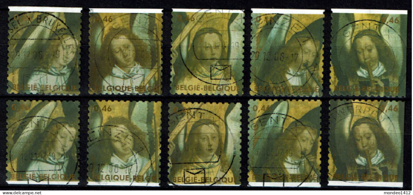 België OBP 3594/3598 - Zegels Uit Boekje B70 - Engelen Hans Memling, Kunstschilder - Used Stamps