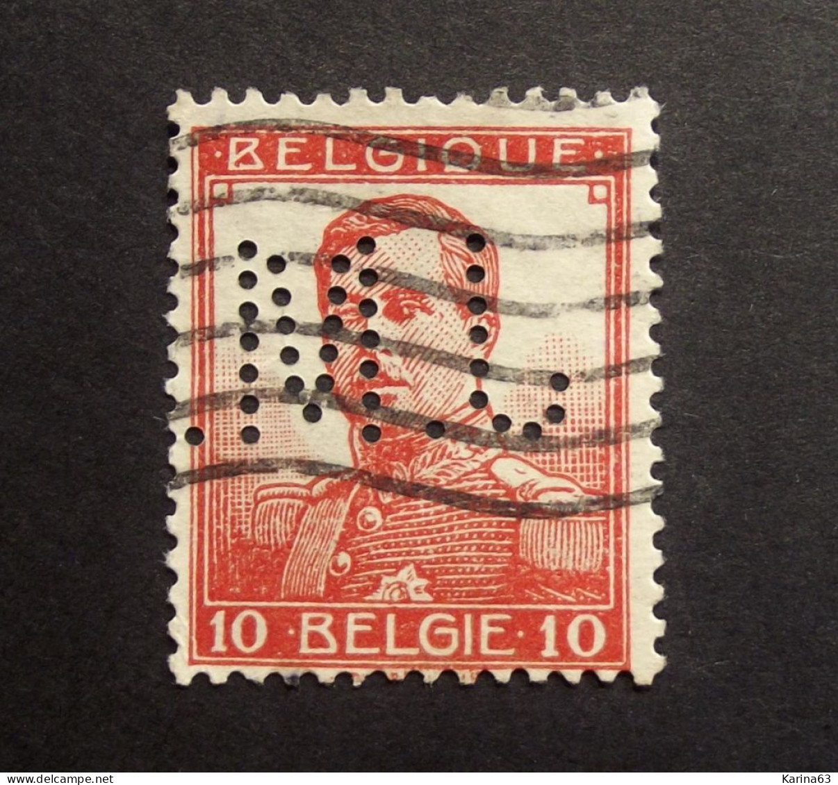 België - Belgique - Perfin Perforé -  J.M. - Josef Marcotty, Brussels. (1909-1914) -  COB 111 - Cancelled - 1909-34