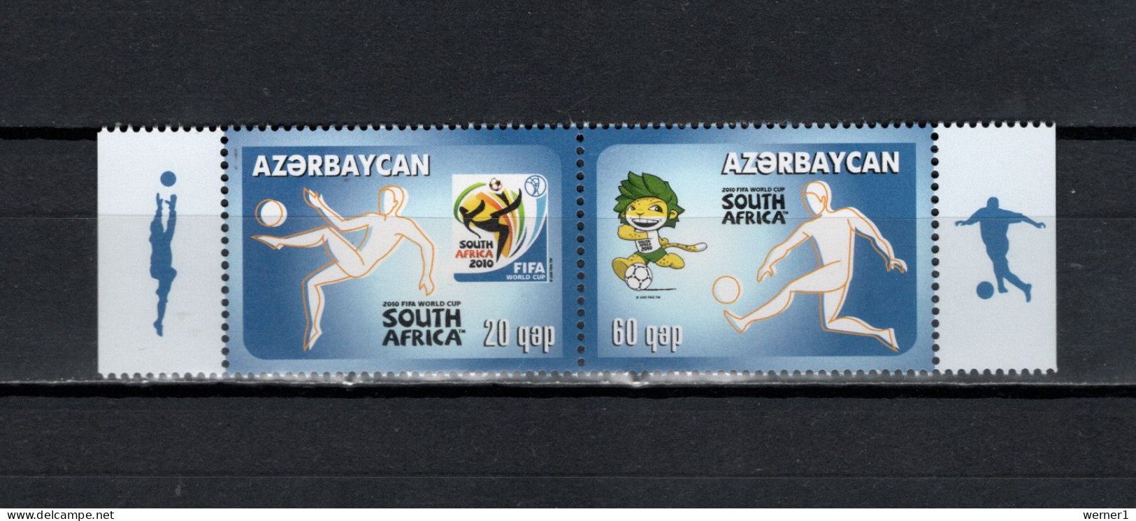 Azerbaijan 2010 Football Soccer World Cup Set Of 2 MNH - 2010 – Südafrika