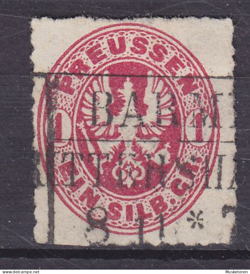 Preussen 1861 Mi. 16b, 1 Sgr. Preussischer Adler Bahnpost Boxed Cds. BARMEN - RITTERSHAUSEN (2 Scans) - Used