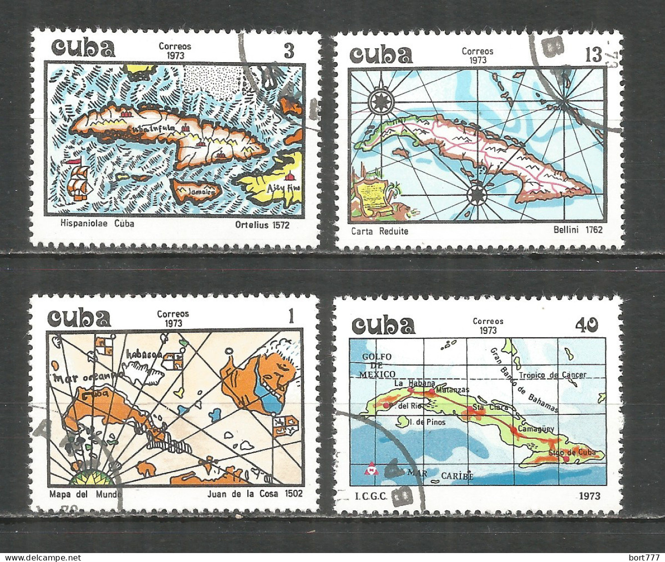 Caribbean 1973 Year , Used Stamps Map - Gebraucht