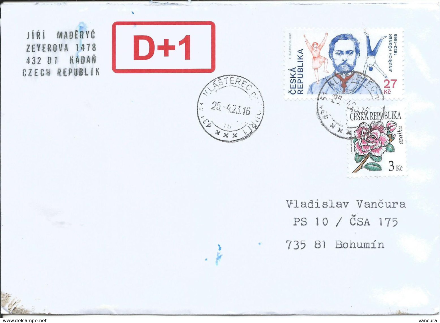 Envelope Czech Republic Fügner, Founder Of The Sokol Movement Used In 2023 - Sonstige & Ohne Zuordnung