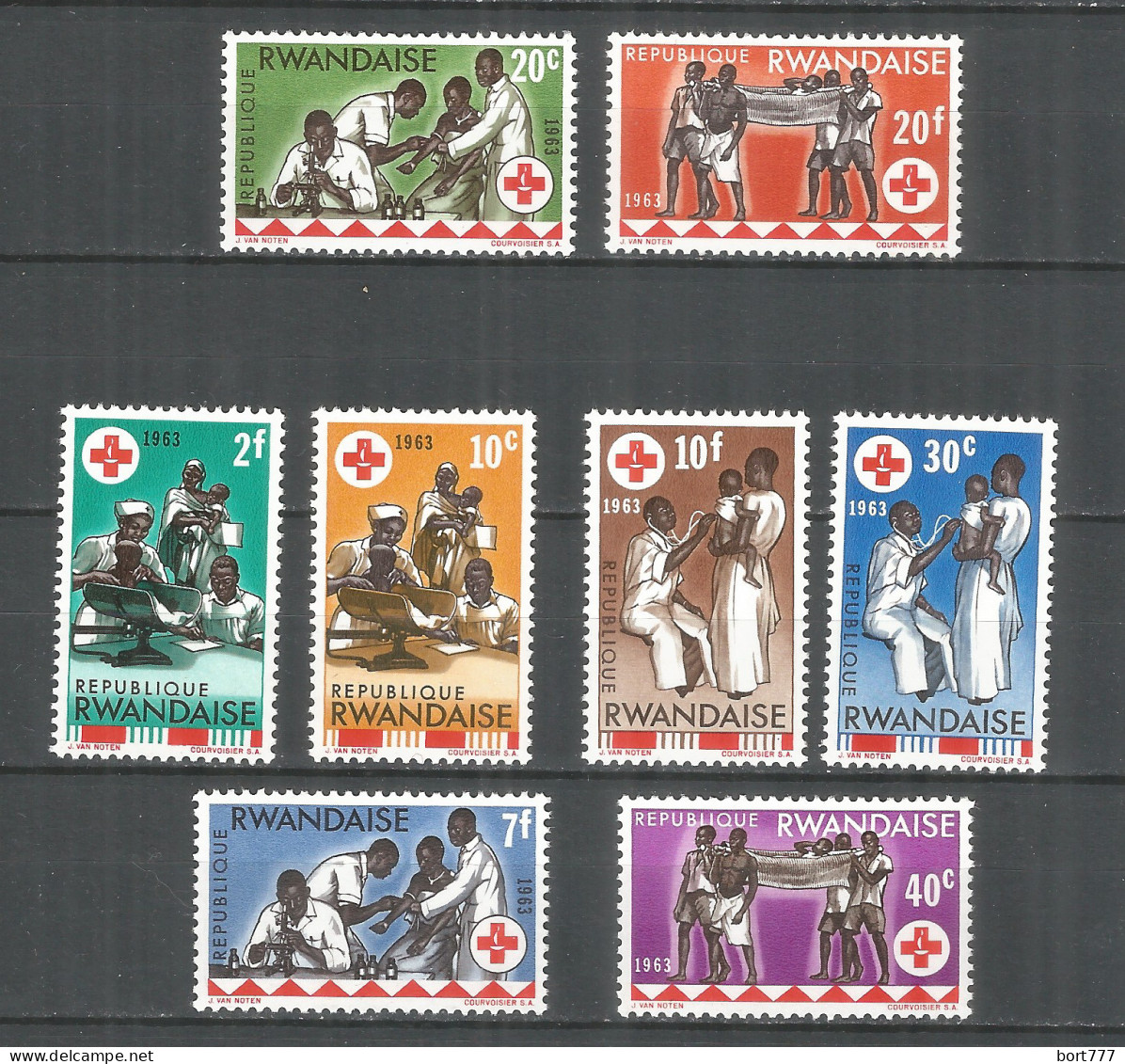 Rwanda 1963 Year ,mint Stamps MNH(**) Mi.# 44-51 Red Cross - Neufs