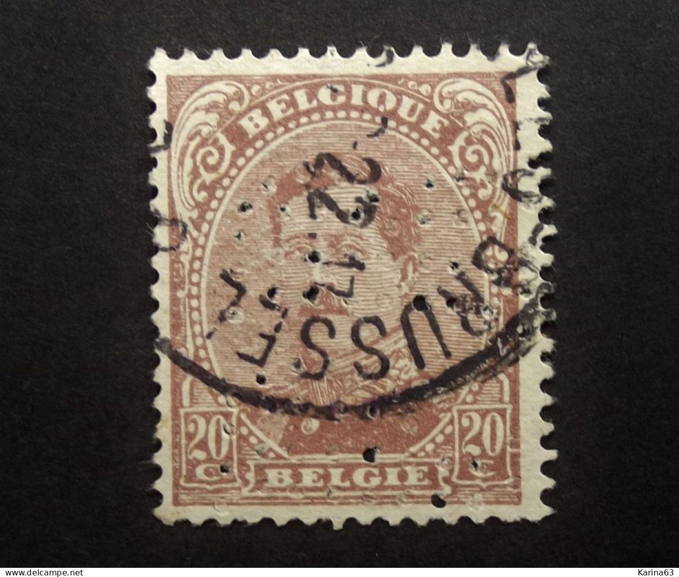 België - Belgique  Perfin - Perforé - P R - Cie D'Assurance Les Propriétaires Réunies, Liège - COB 140 Cancelled - 1909-34