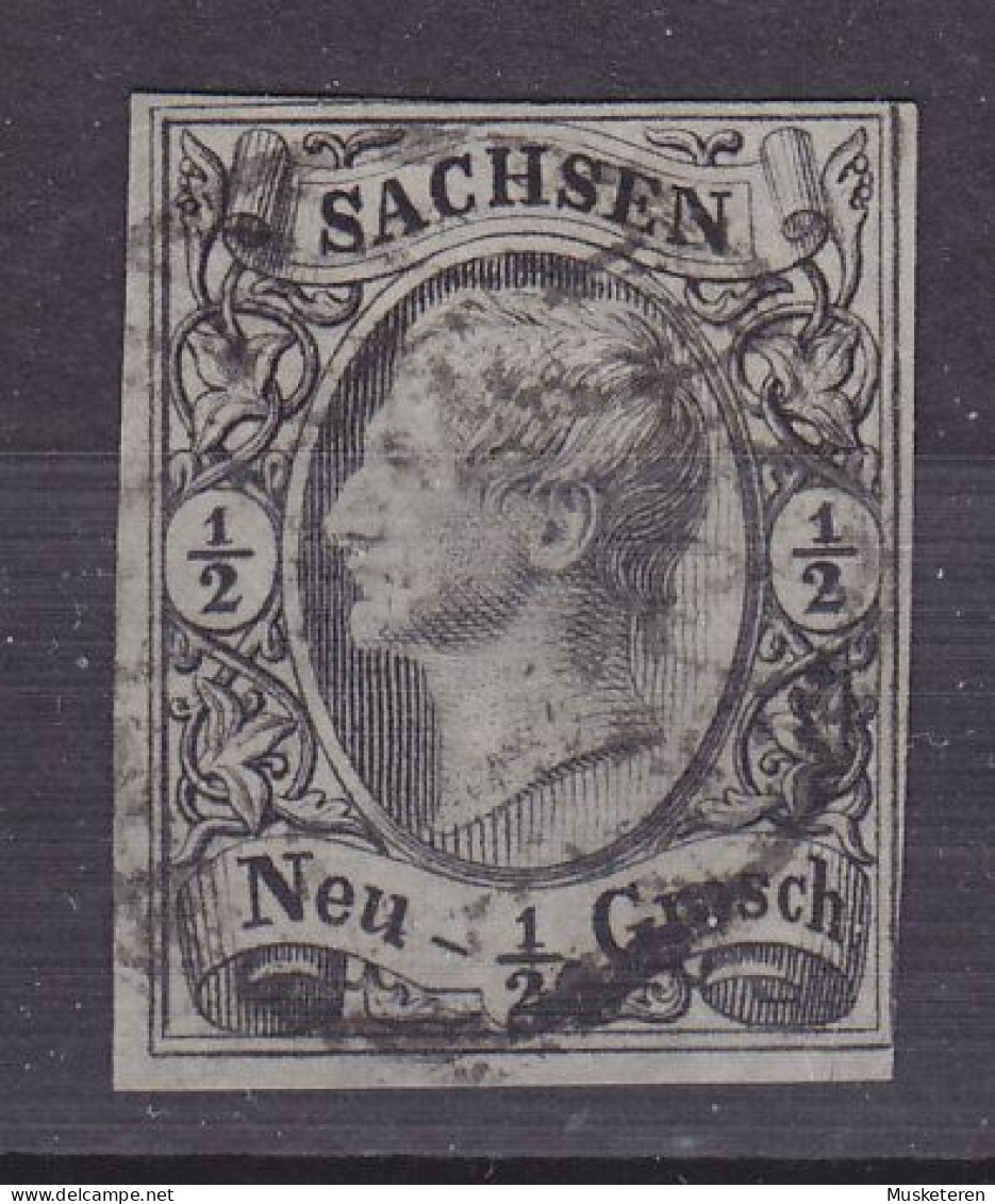 Sachsen 1859 Mi. 8 II, ½ Ngr. König Johann I. Type II. (2 Scans) - Oblitérés