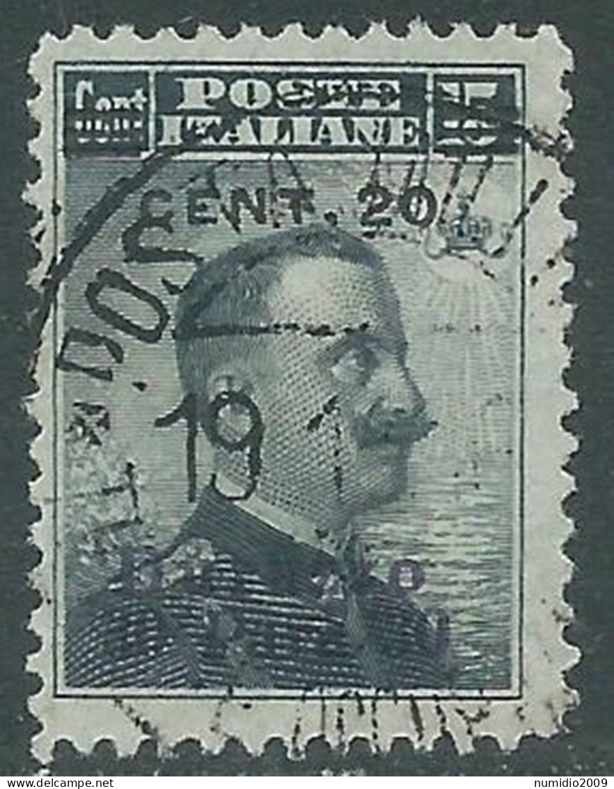 1916 LEVANTE DURAZZO USATO 20 CENT SU 30 PA SU 15 CENT - SV26-4 - Europa- Und Asienämter