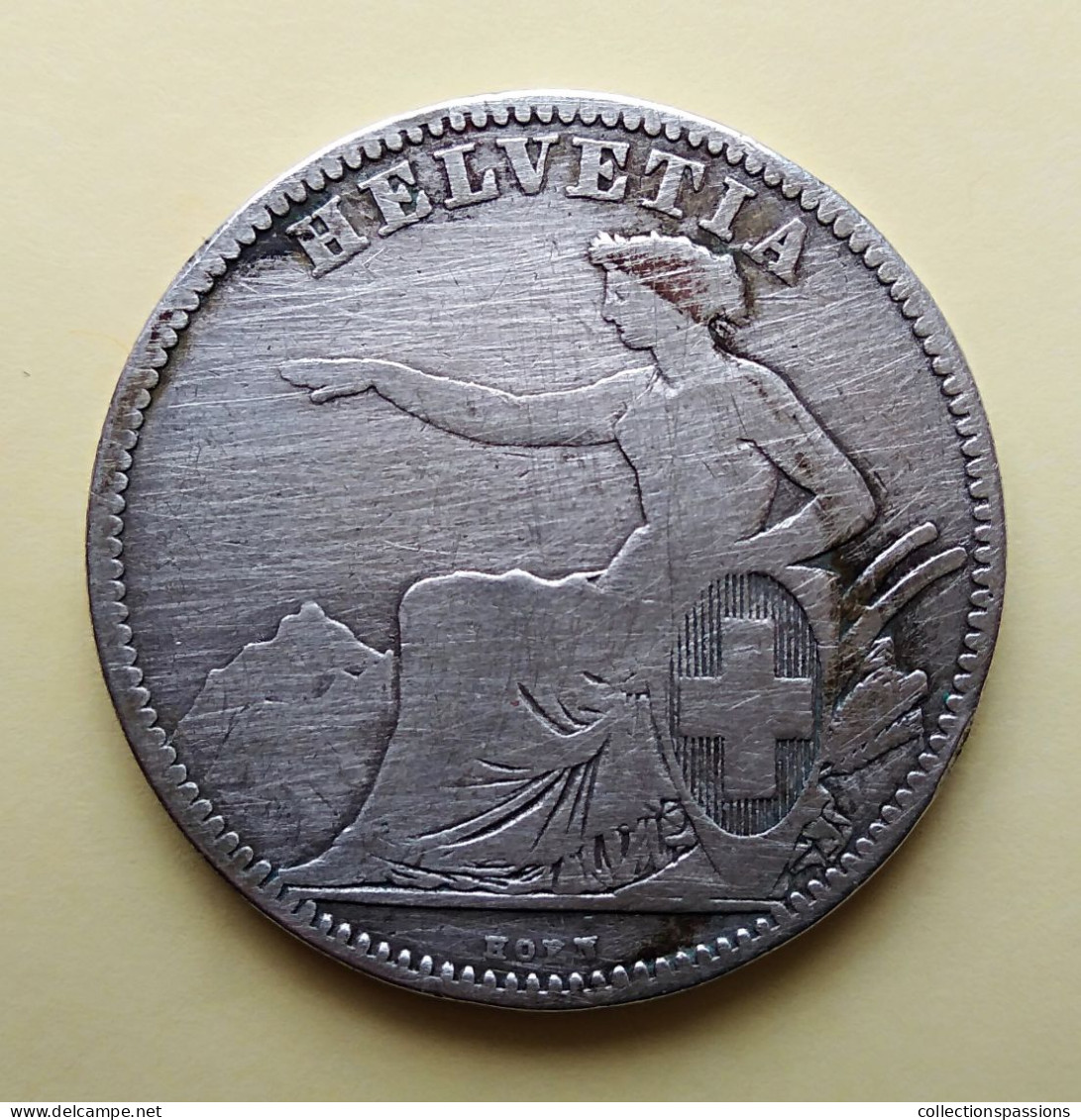 - SUISSE - 2 Francs - 1862 - Argent - - 2 Francs