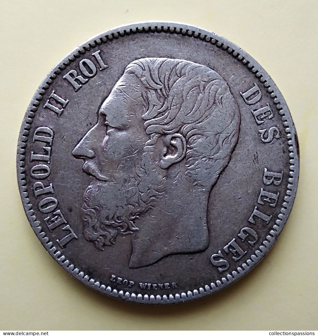 - BELGIQUE - 5 Francs Léopold II 1871 - - 5 Frank