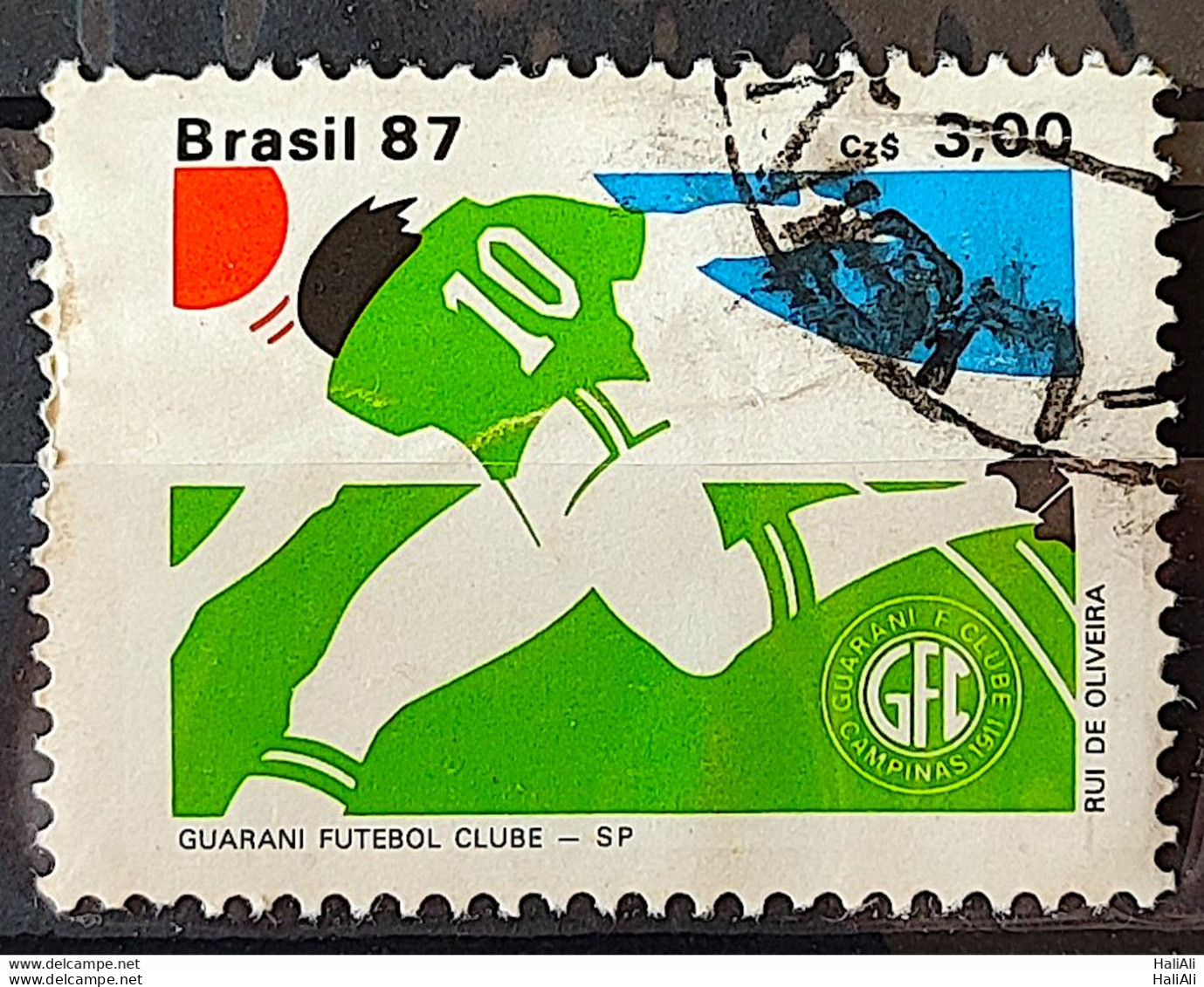 C 1561 Brazil Stamp Football Clubs Guarani 1987 Circulated 1 - Used Stamps