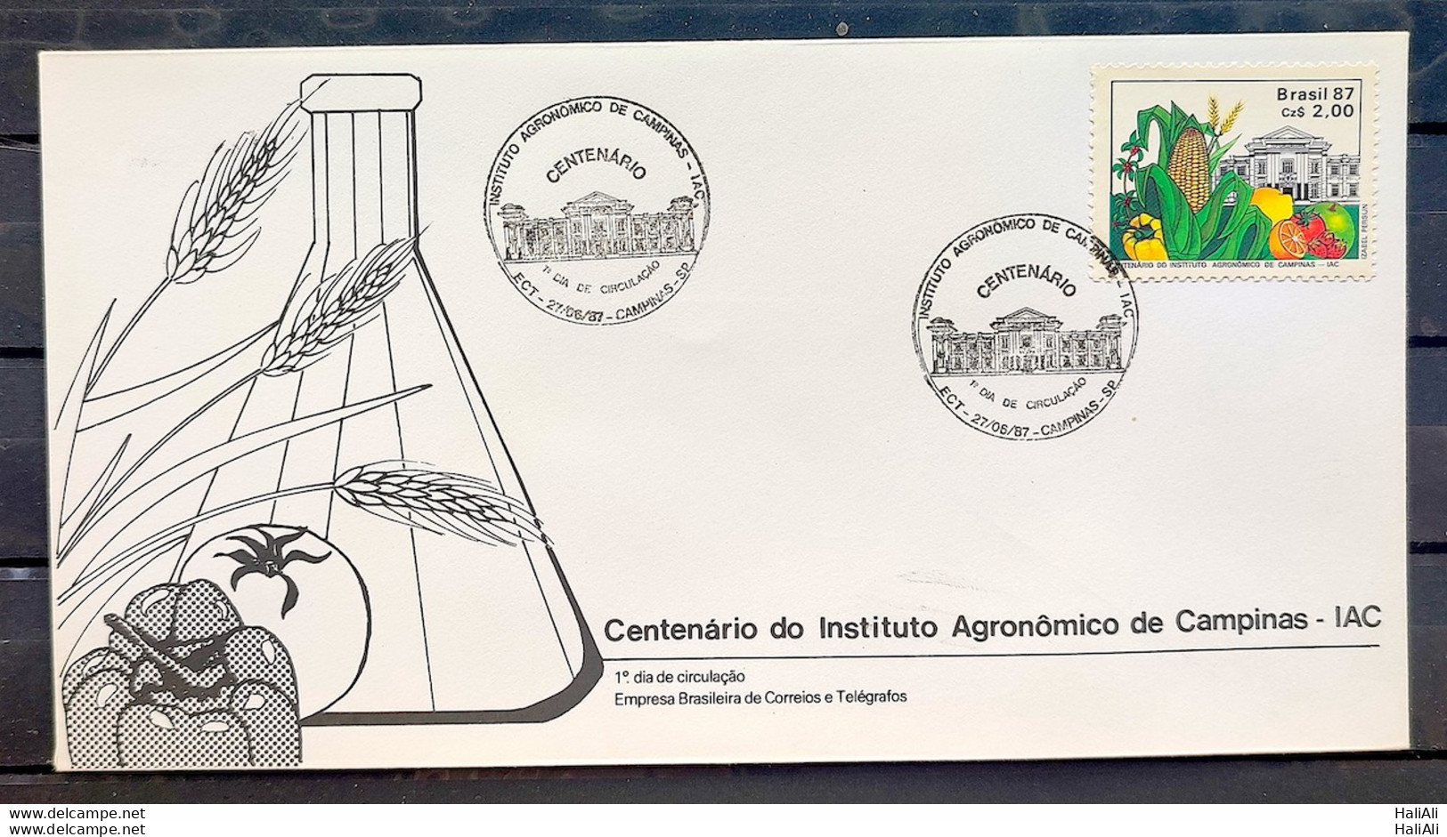 Brazil Envelope FDC 424 1987 Agronomic Institute Of Campinas Education CBC SP 1 - FDC