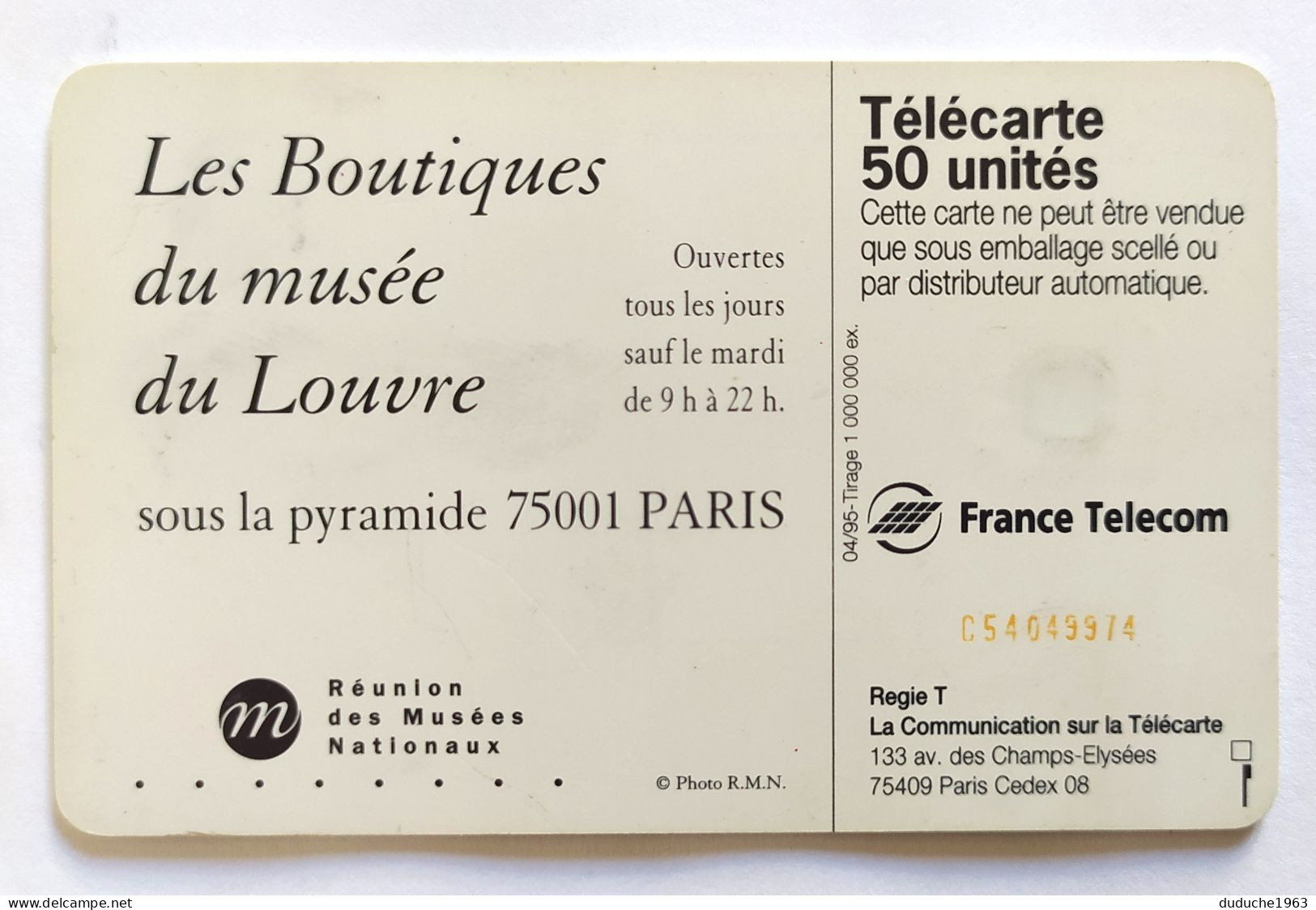 Télécarte France - Boutiques Musée Du Louvre - Unclassified