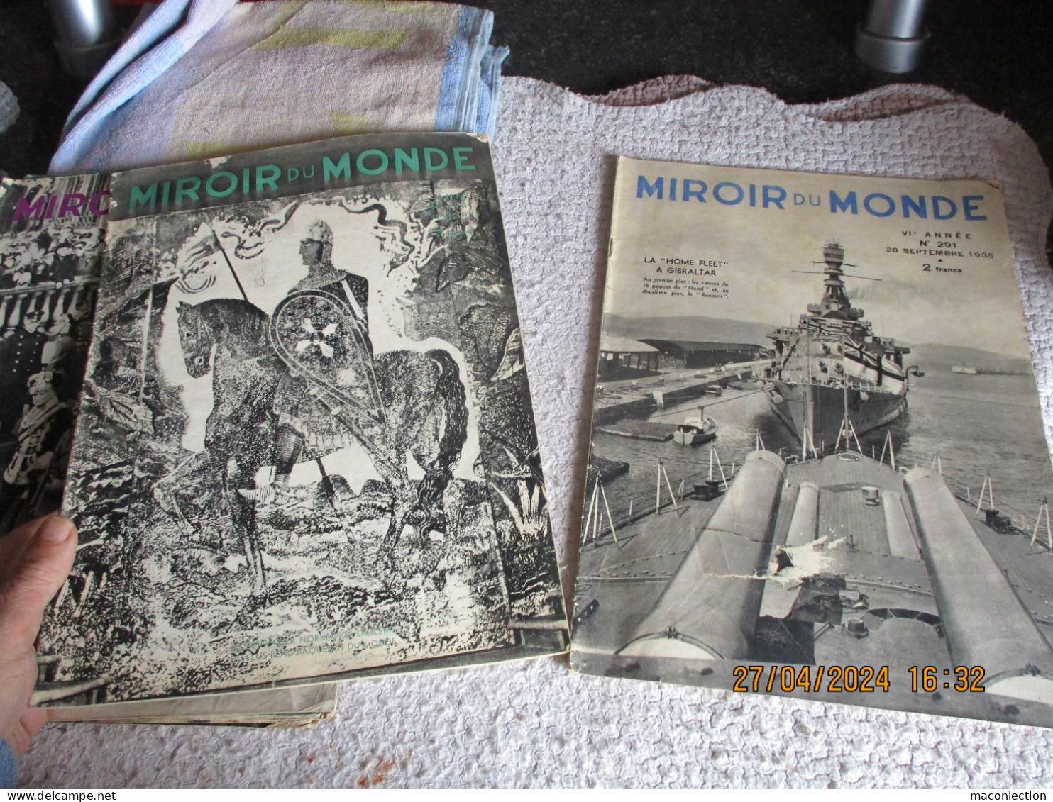 lot de 19 Magazines Miroir du Monde 1934 à 1936 1 Paris Match 1939 Guerre Politique Société Sport