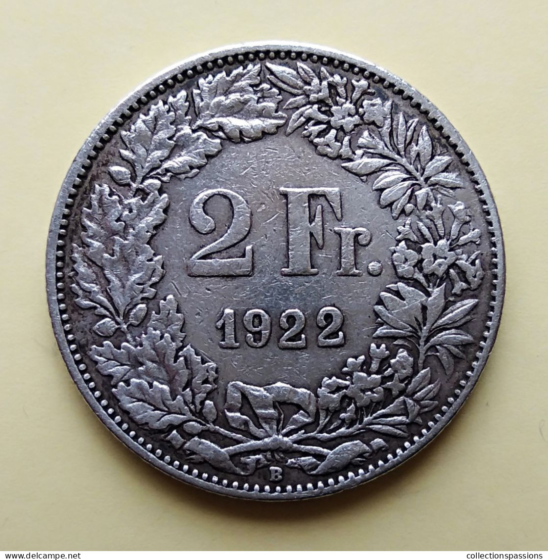 - SUISSE - 2 Francs - 1922 - Argent - - 2 Franken
