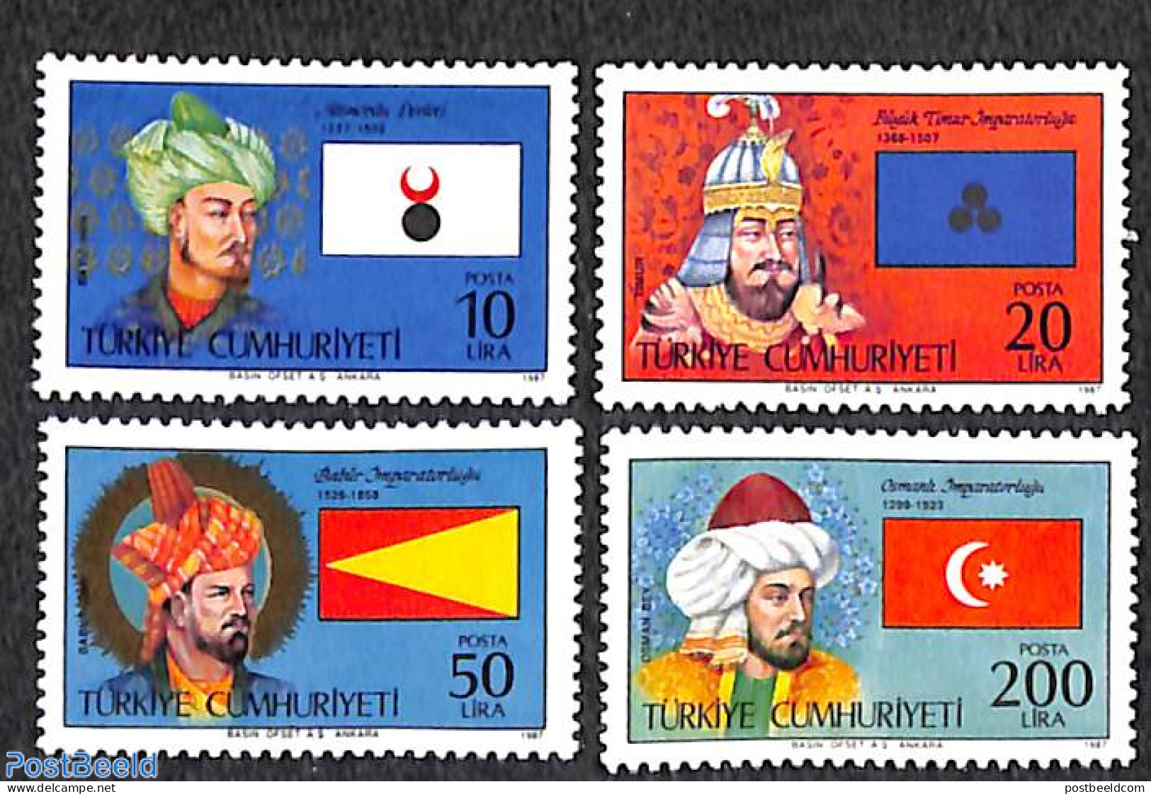 Türkiye 1987 Historic Turkish Leaders 4v, Mint NH, History - Flags - Autres & Non Classés