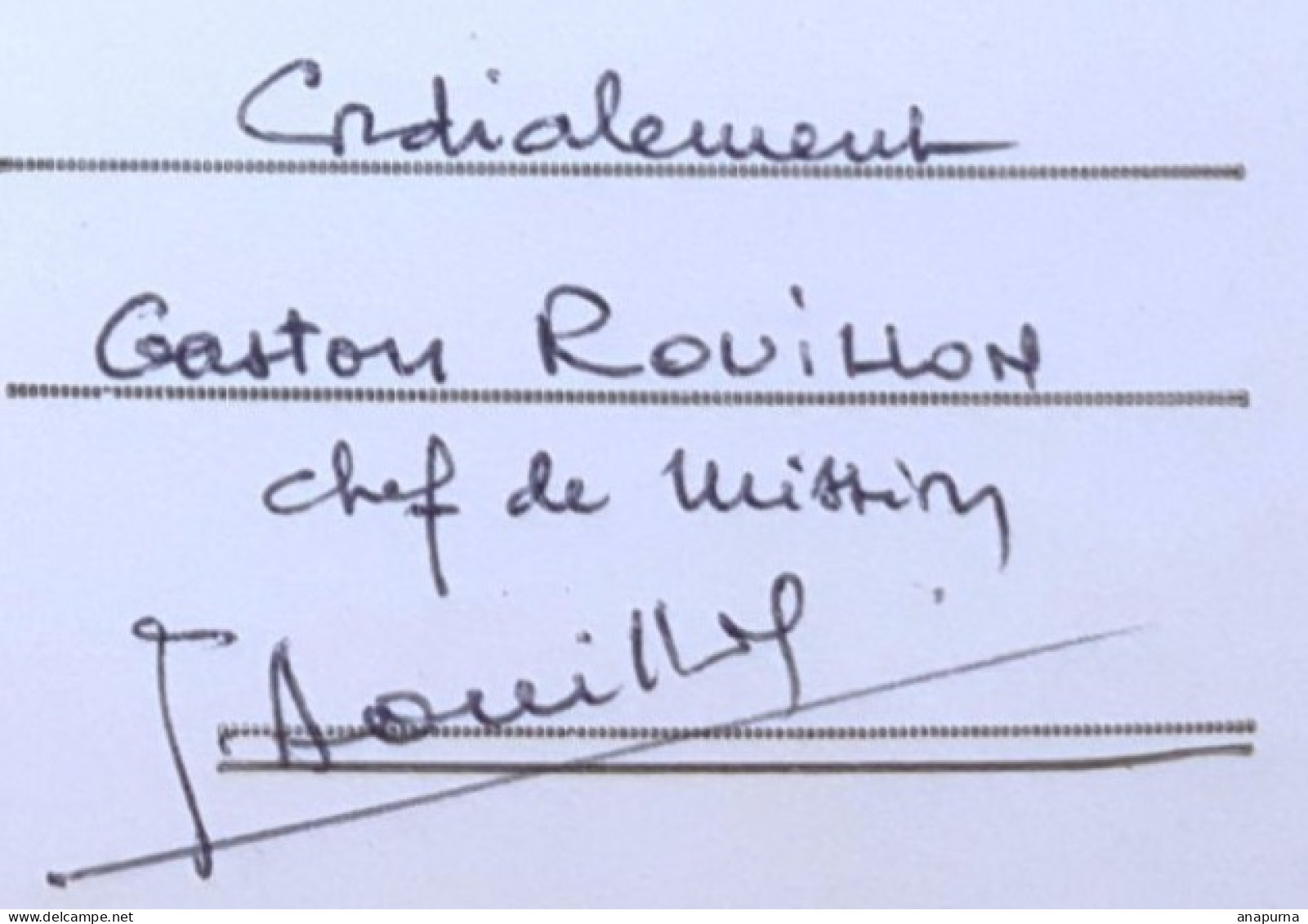 Carte TAAF EPF, Empereurs, Terre Adélie, Signée Par Gaston Rouillon Chef 3eme Expé AGI, Cachet Rond De GR 3eme Expé, - Brieven En Documenten