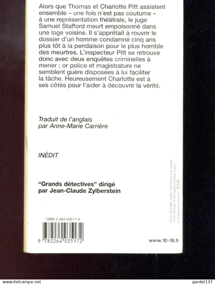 Anne Perry Le Crucifié De Farrier's Lane - 10/18 - Grands Détectives