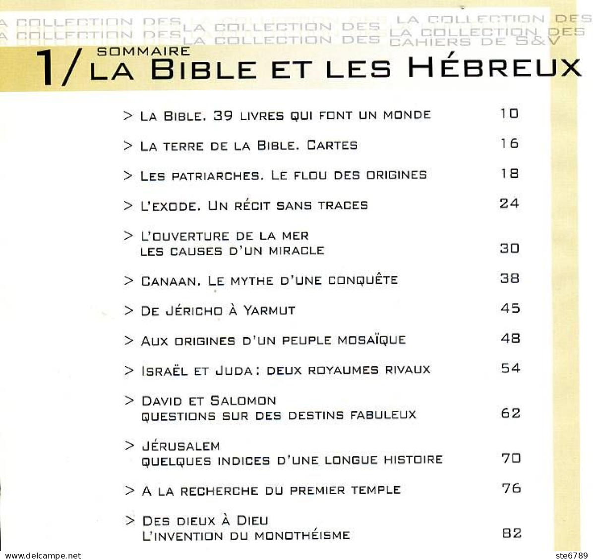 LES CAHIERS DE SCIENCE ET VIE  N° 3 Hors Serie LA BIBLE ET SES PEUPLES - Wetenschap